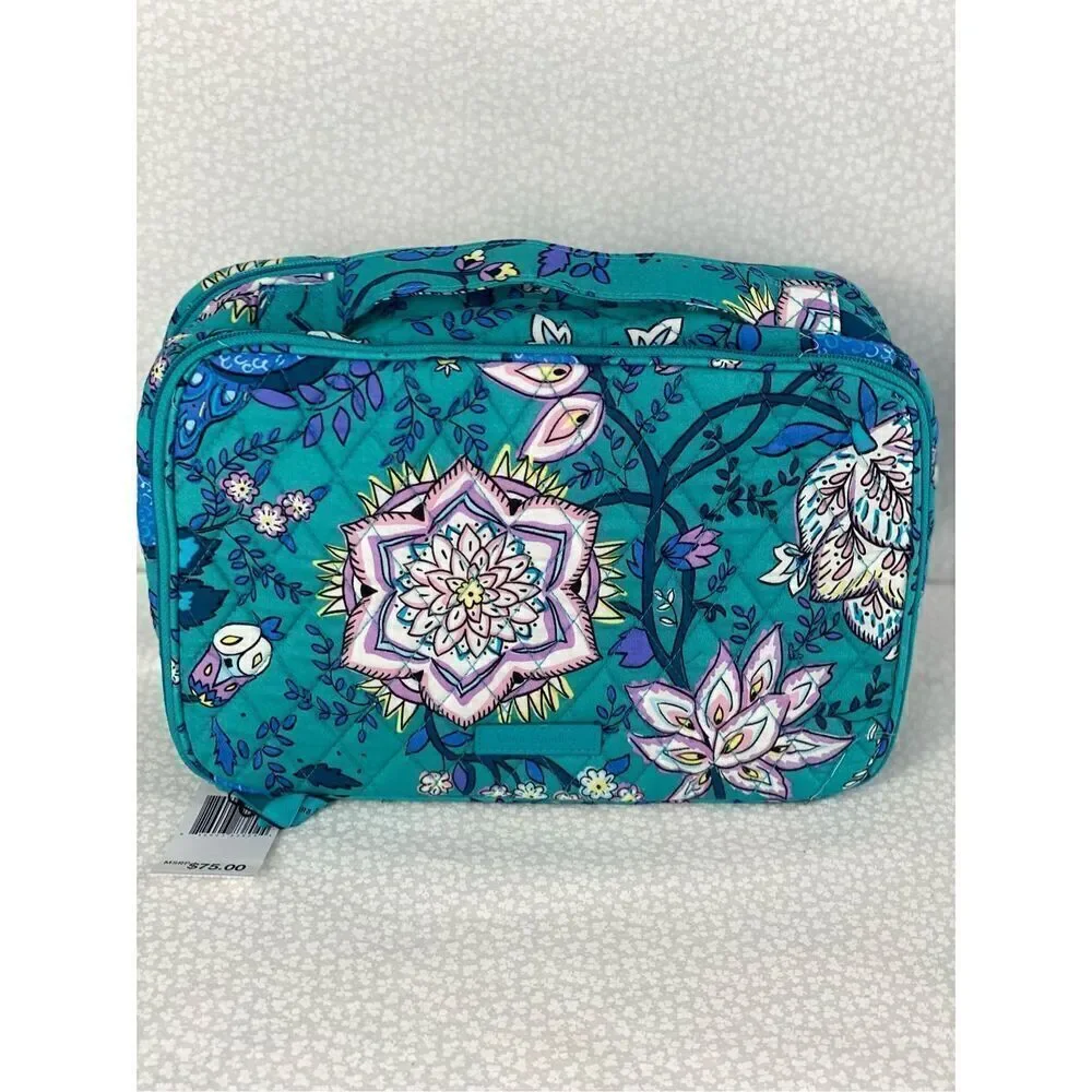 VERA BRADLEY Large Blush & Brush Makeup Case - PEACOCK GARDEN
